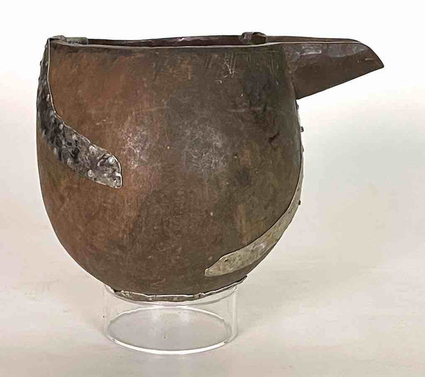 Vintage Wooden Tshi Vessel Cup from Congo, Africa | 9"