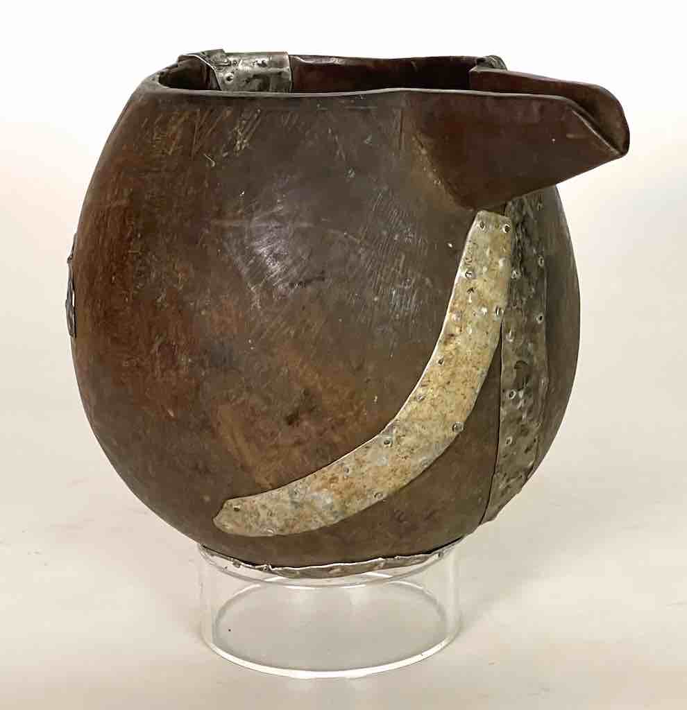 Vintage Wooden Tshi Vessel Cup from Congo, Africa | 9"