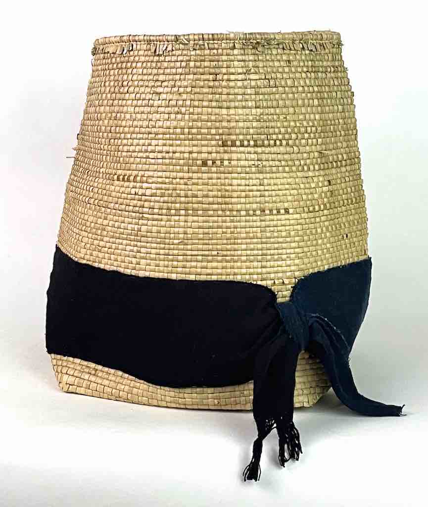 Deep Flexible Swampgrass Basket, Cloth Accent - Benin