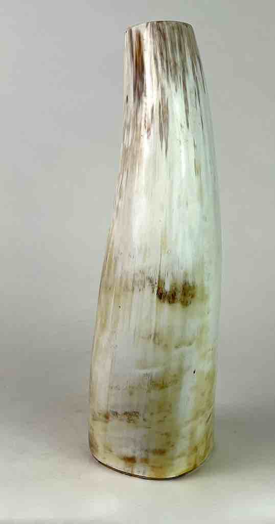 White tall cow horn vase - Uganda