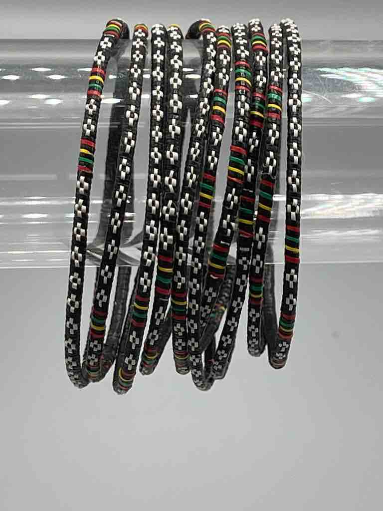 Narrowest Finest Design Recycled Plastic Bracelet - Black & White