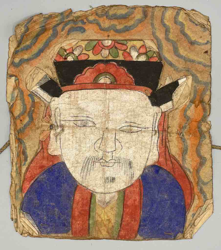 Vintage Dao Tsien Tao rice paper priest mask - Viet Nam