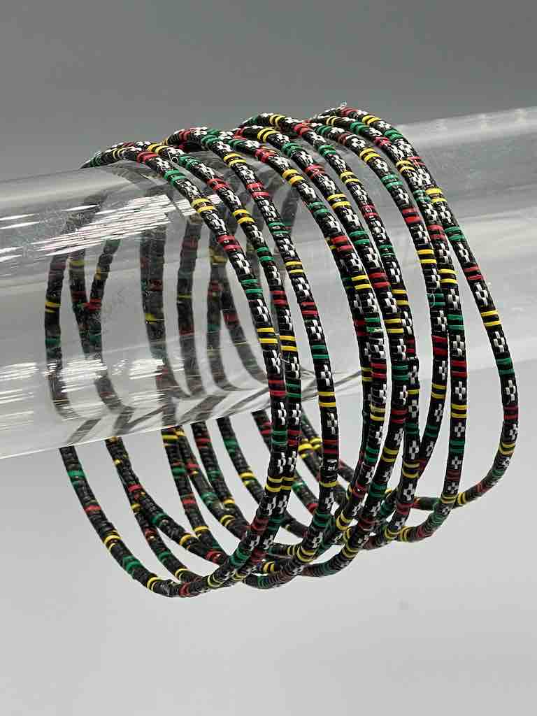 Narrowest Finest Design Recycled Plastic Bracelet - Black & White