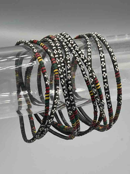 Narrowest Finest Design Recycled Plastic Bracelet - Black & White