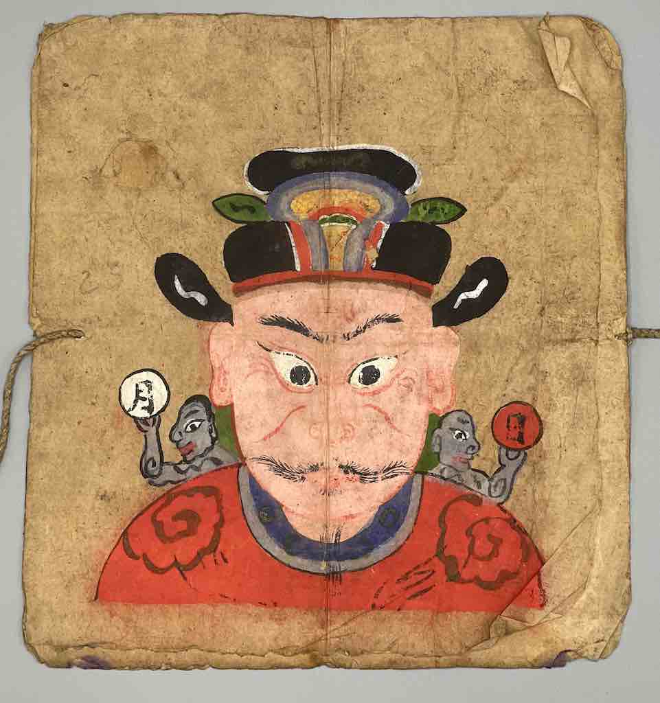 Vintage Dao Tsien Tao rice paper priest mask - Viet Nam