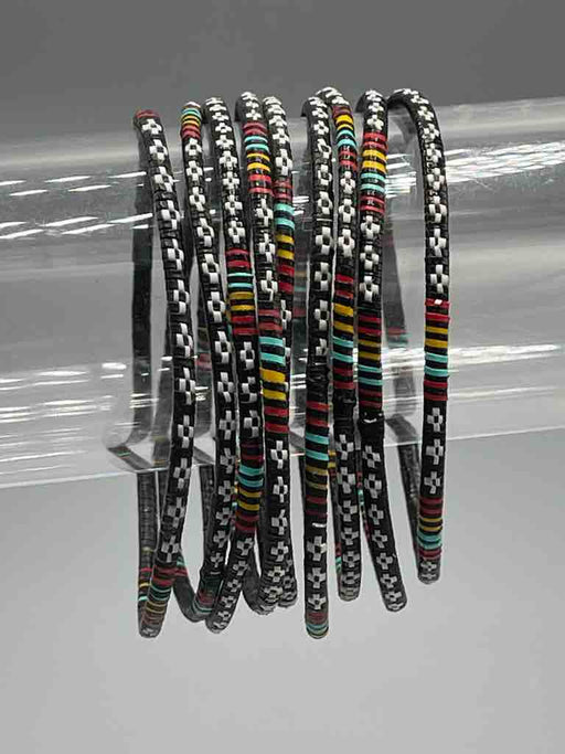 Narrowest Finest Design Recycled Plastic Bracelet - Black & White