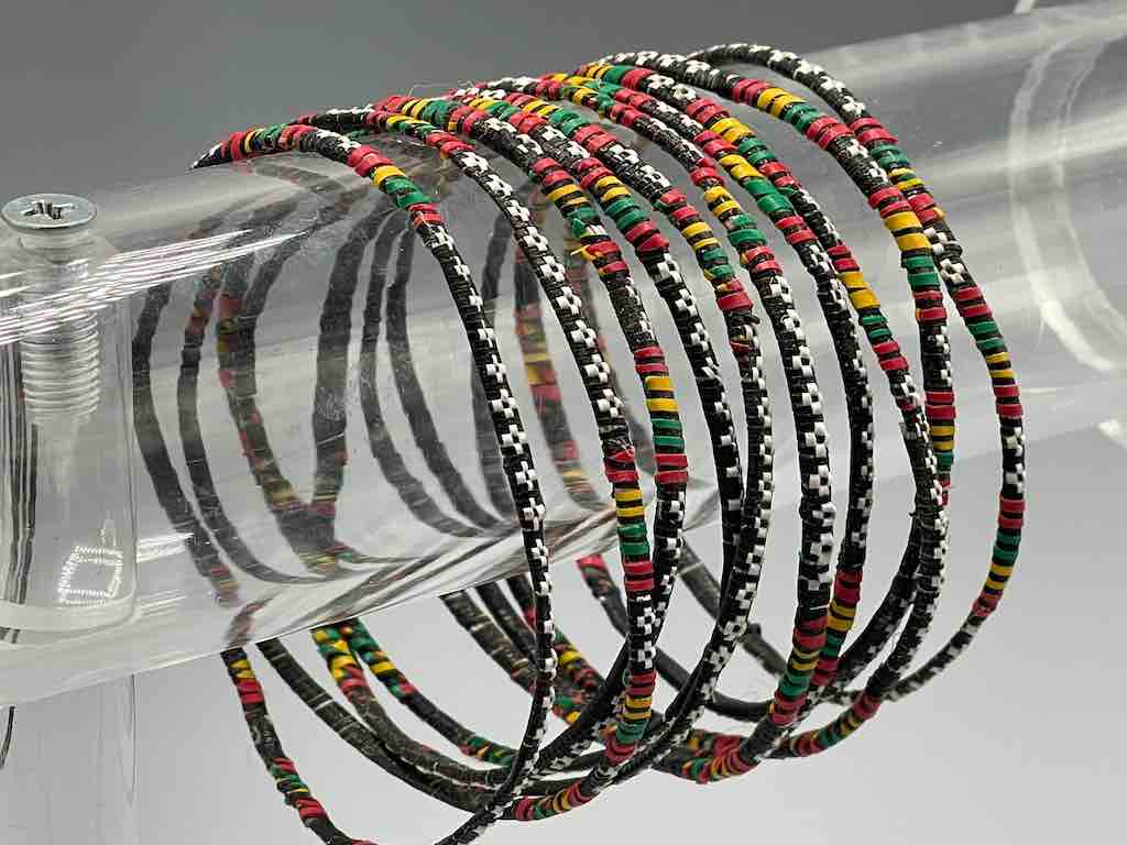 Narrowest Finest Design Recycled Plastic Bracelet - Black & White