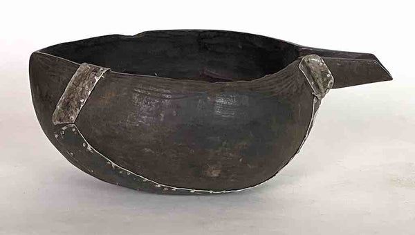 Vintage Wooden Tshi Vessel Cup from Congo, Africa | 8"