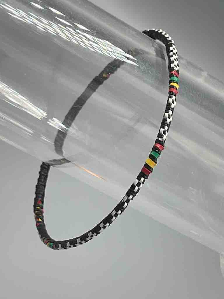 Narrowest Finest Design Recycled Plastic Bracelet - Black & White