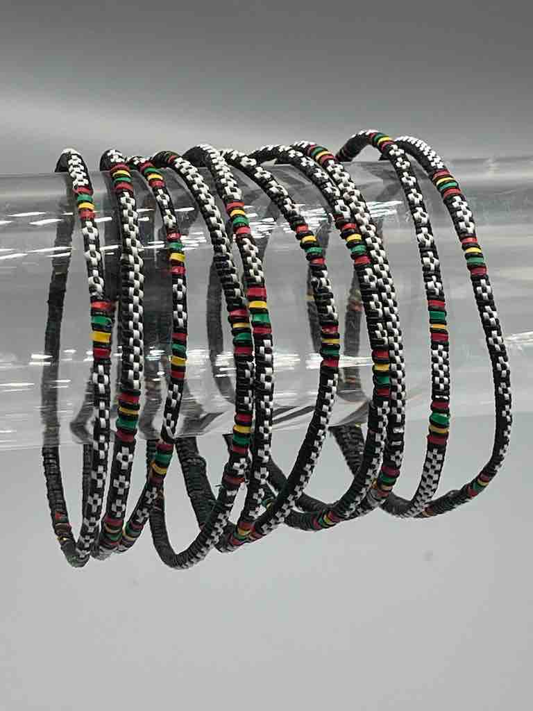 Narrowest Finest Design Recycled Plastic Bracelet - Black & White