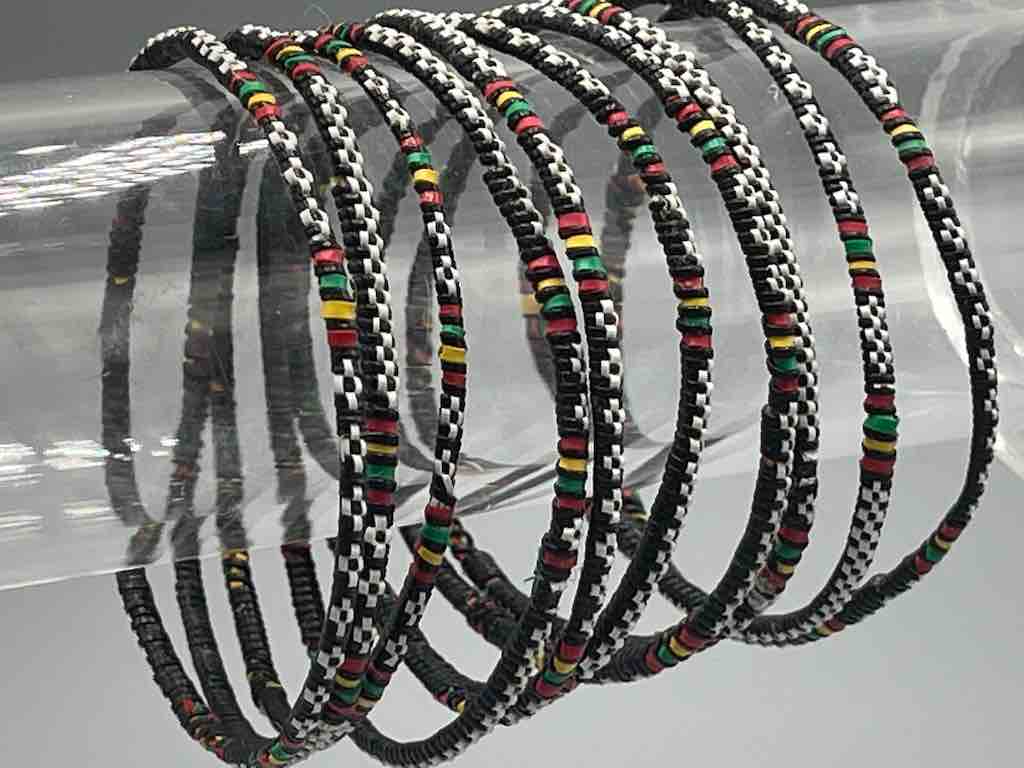 Narrowest Finest Design Recycled Plastic Bracelet - Black & White