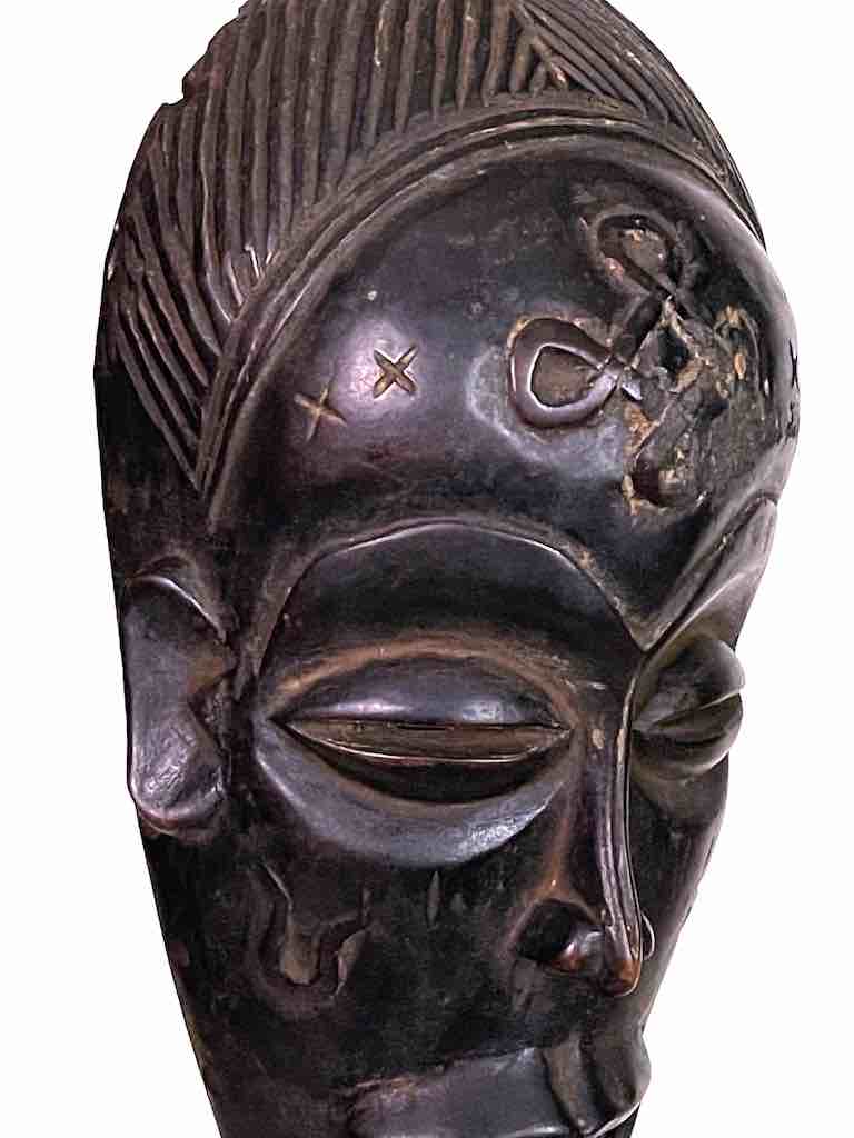 Ceremonial-style African Chokwe Tribal Mask from Congo (DRC)