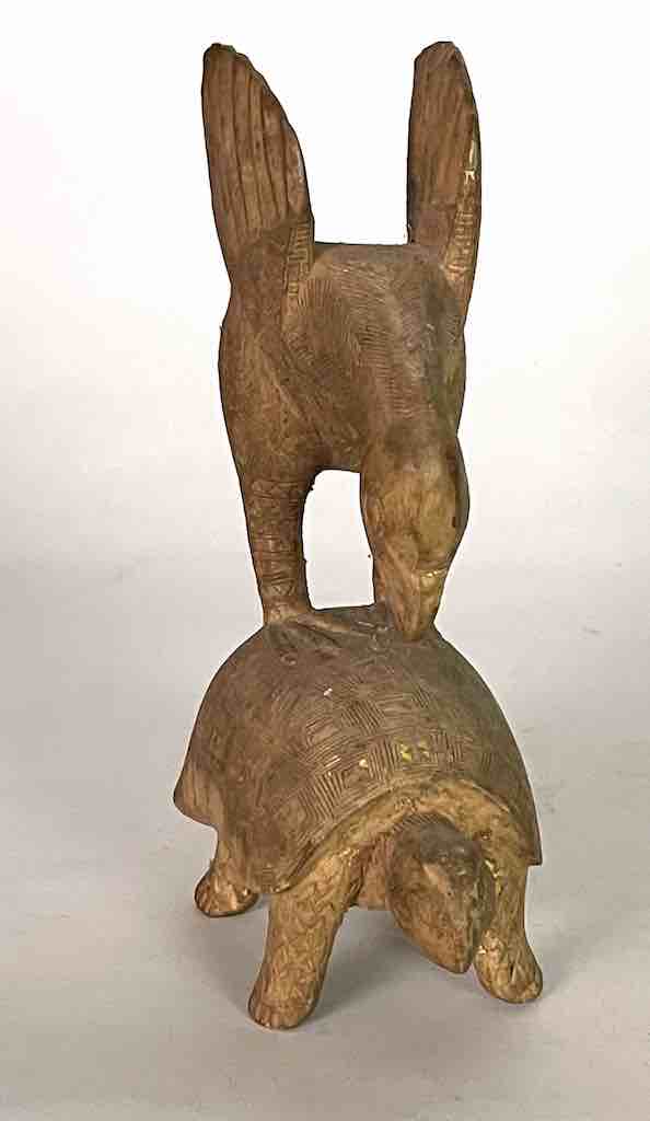 Baule Vintage Gold Covered Tribal Power Figure Statue | 9"