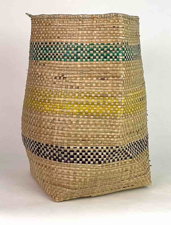 Tall 3-Stripe Woven Flexible Deep Swampgrass Basket - Togo
