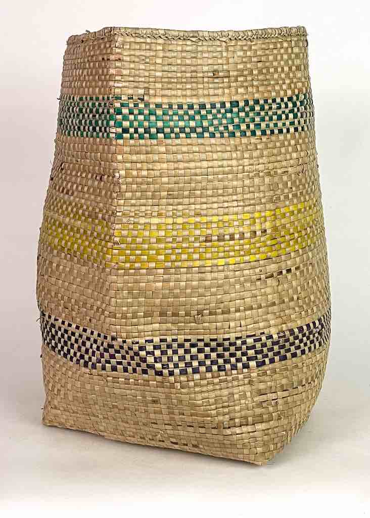 Tall 3-Stripe Woven Flexible Deep Swampgrass Basket - Togo