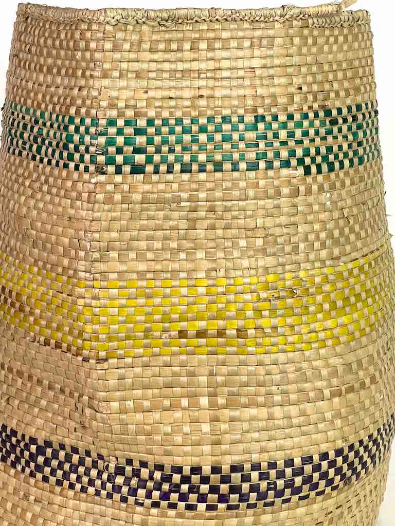 Tall 3-Stripe Woven Flexible Deep Swampgrass Basket - Togo