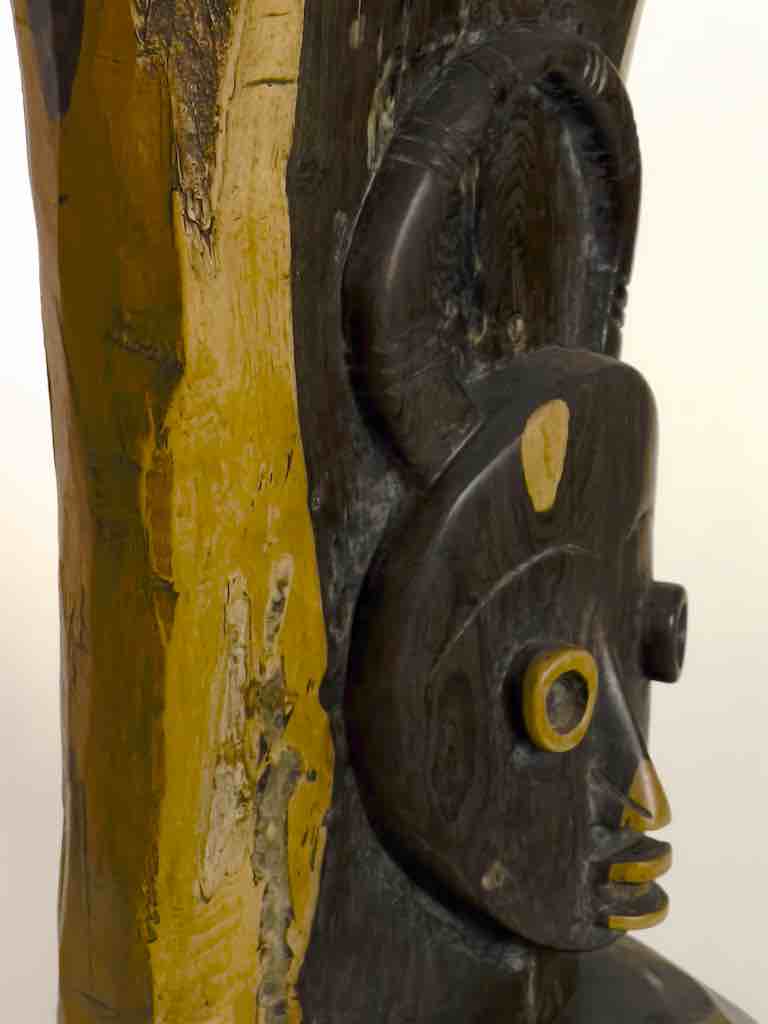 Contemporary Sculpture of Baule Mask Carved into Solid Ebony | 15"