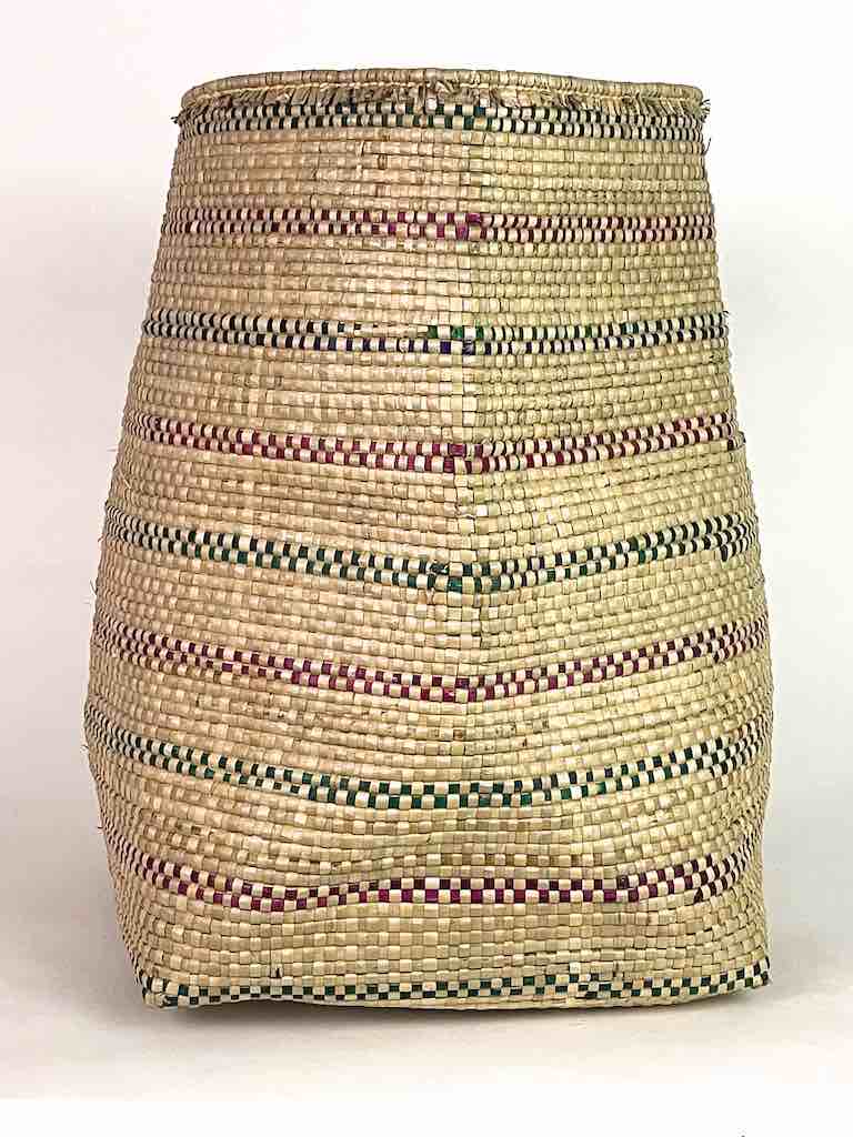 Tall Multi-Stripe Woven Flexible Deep Swampgrass Basket - Togo