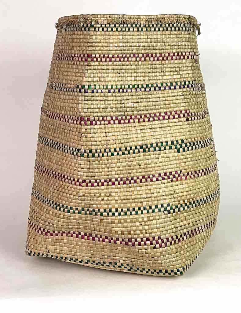 Tall Multi-Stripe Woven Flexible Deep Swampgrass Basket - Togo