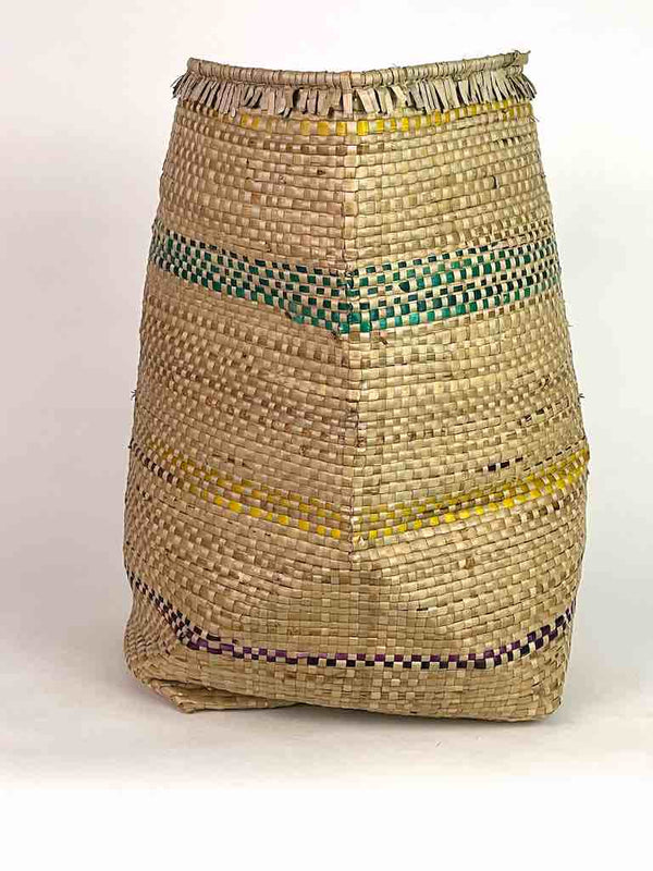 Tall 3-Stripe Woven Flexible Deep Swampgrass Basket - Togo