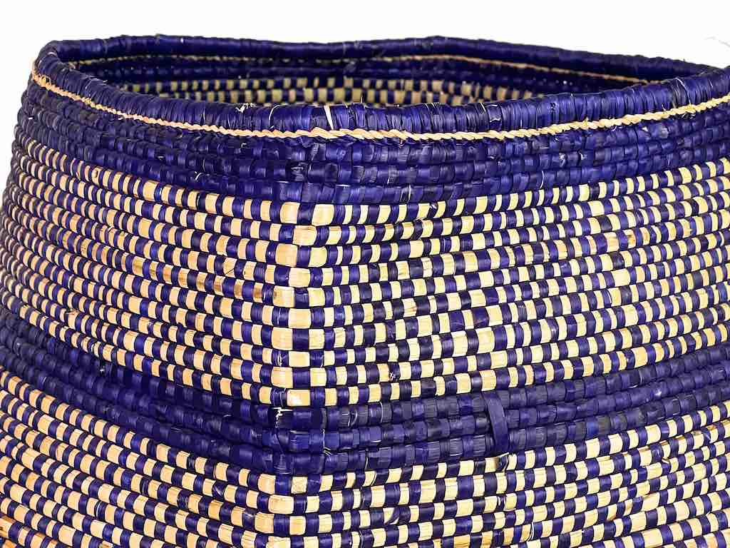 Large Purple Woven Flexible Deep Swampgrass Basket - Togo