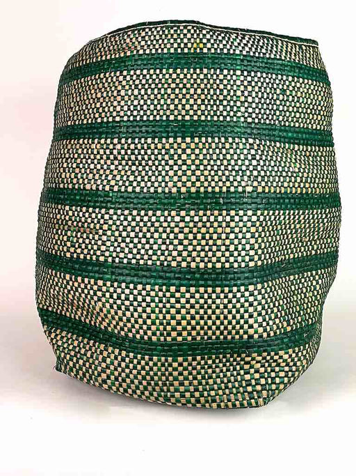 Large Green Woven Flexible Deep Swampgrass Basket - Togo