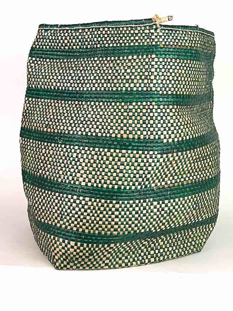 Large Green Woven Flexible Deep Swampgrass Basket - Togo