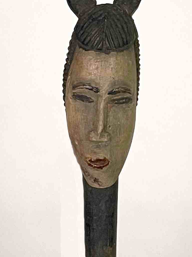Traditional-style Wooden Ceremonial Mask Baule Spoon