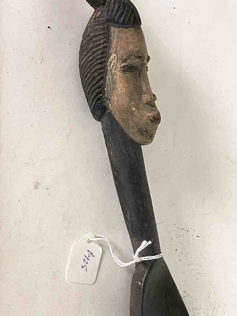 Traditional-style Wooden Ceremonial Mask Baule Spoon