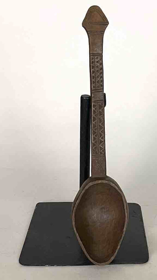 Traditional Vintage Decorated Wooden Ceremonial Baule Spoon