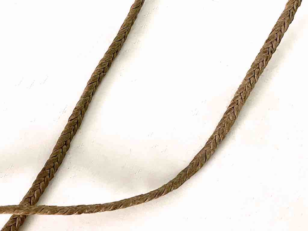 60" braided goat leather cord from Mali