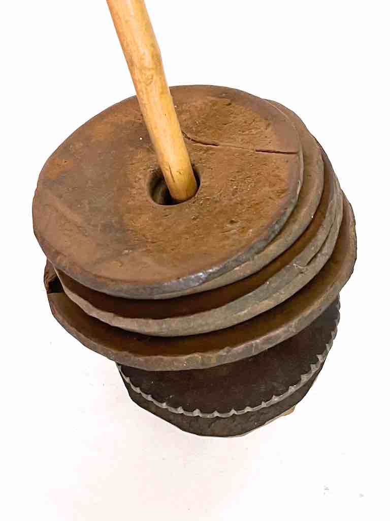 Vintage Traditional Wasamba Gourd Disk Rattle Musical Instrument