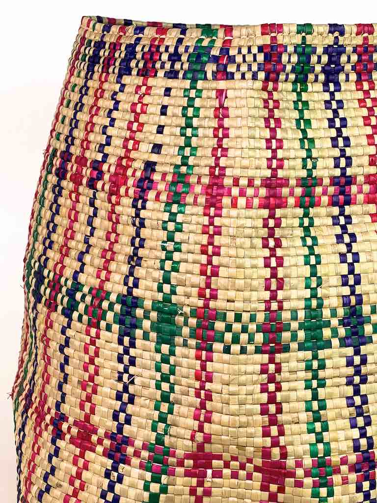 Red/Green/Blue Criss-Cross Woven Flexible Deep Swampgrass Basket - Togo