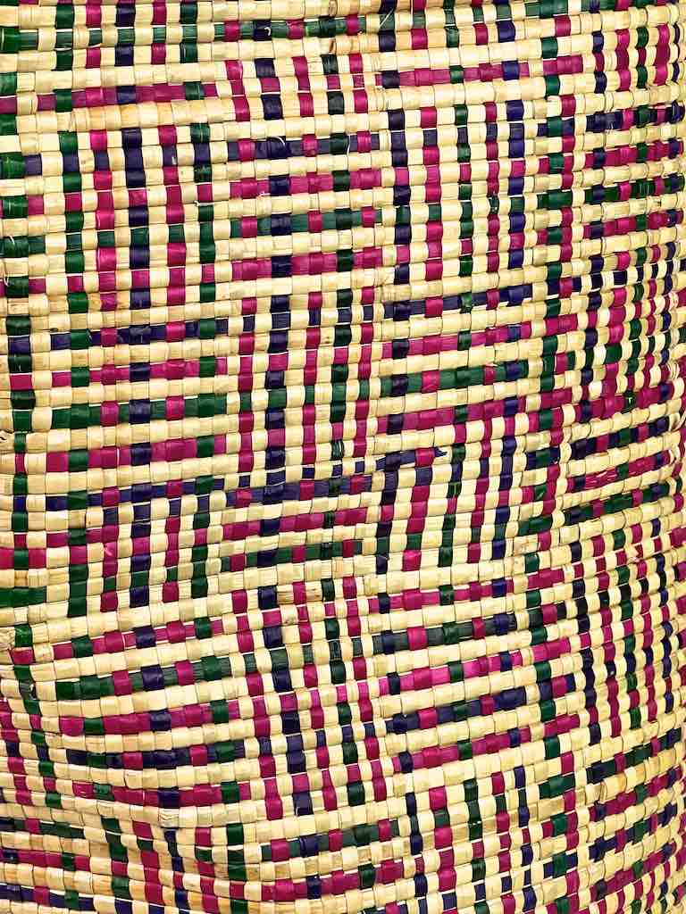 XL Red/Navy Interwoven Stripes Flexible Deep Swampgrass Basket - Togo