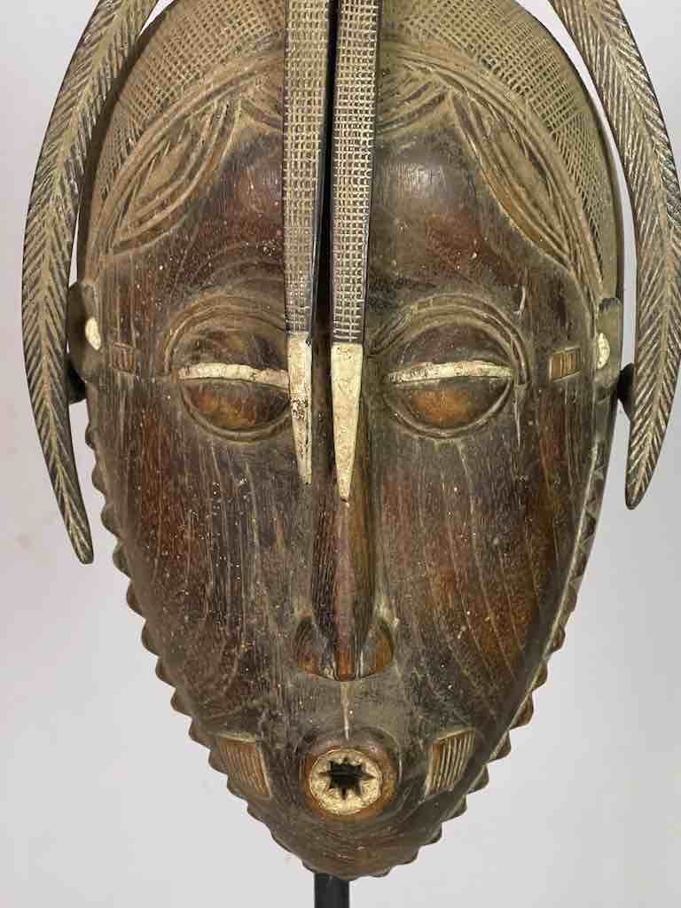 Unusually Fine Hairdo Baule Mask - Ivory Coast