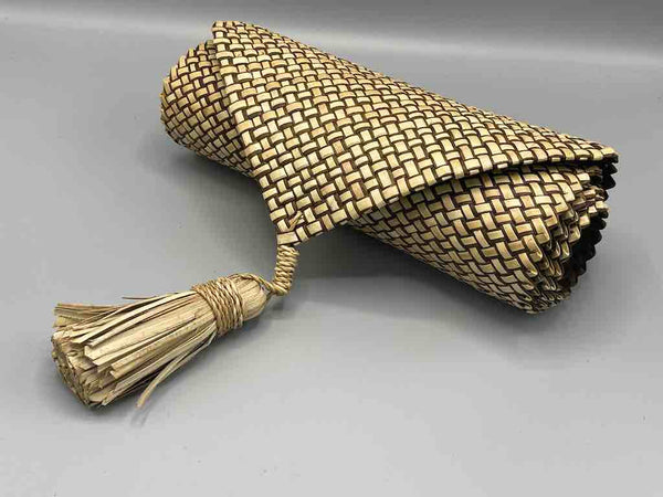 Table Runner Handwoven from Pandan Straw - Brown/Natural