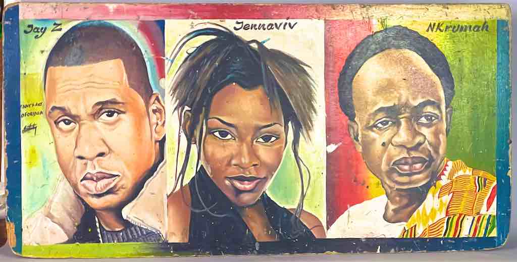 Triple Portrait Commercial Artist Advertising Sign - Ghana