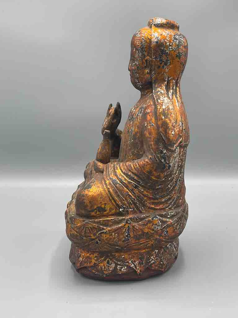 Antique Copper Color Vietnamese Buddha Statue