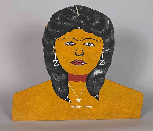 African Woman Clothes Hanger Painted on Wood