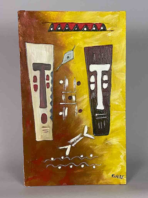 Abstract African Masks Painted on Canvas