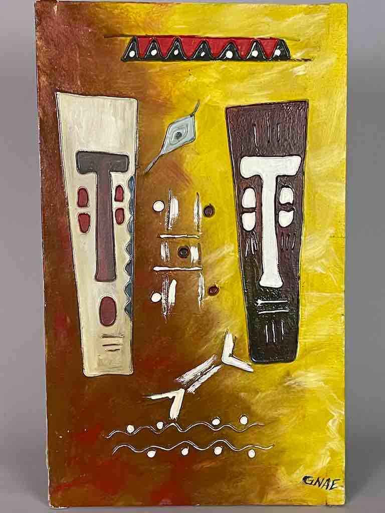 Abstract African Masks Painted on Canvas