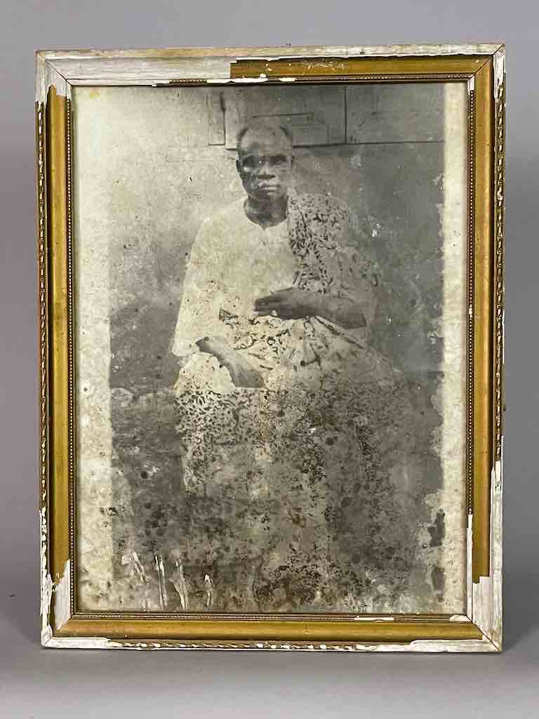 Vintage African Photograph Portrait, Framed - Benin