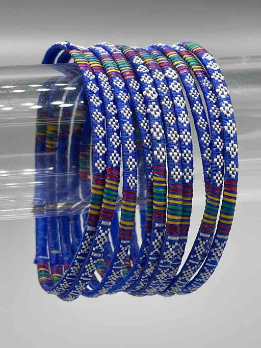 Wide Finest Design Recycled Plastic Bracelet - Blue