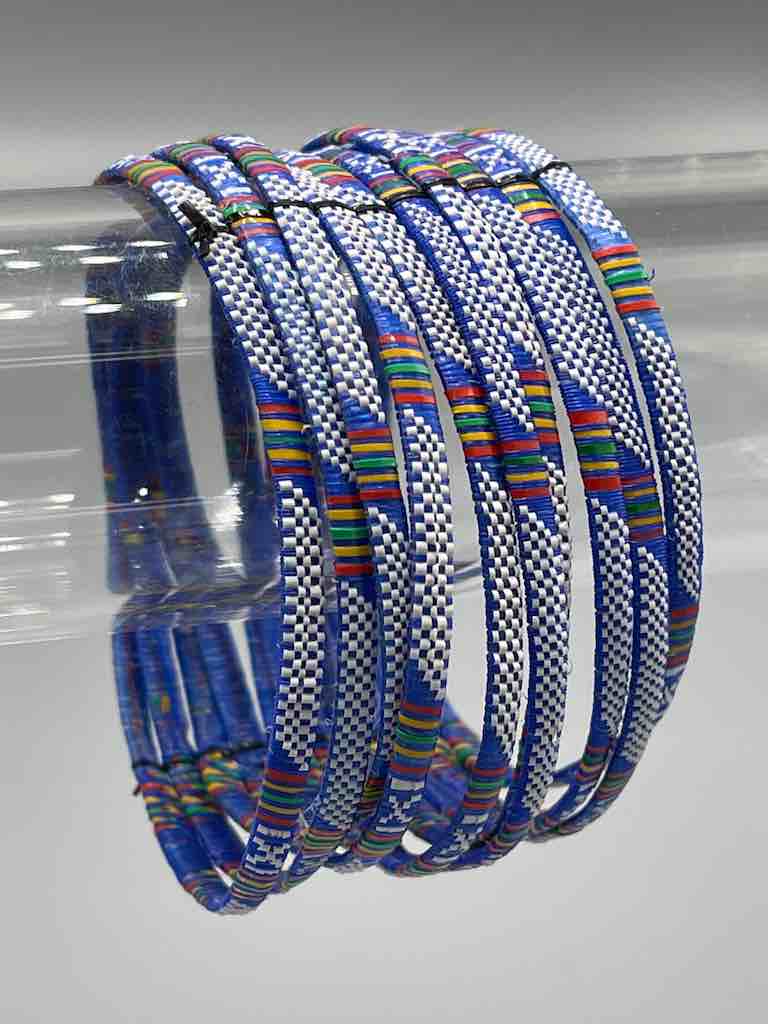 Wide Finest Design Recycled Plastic Bracelet - Blue