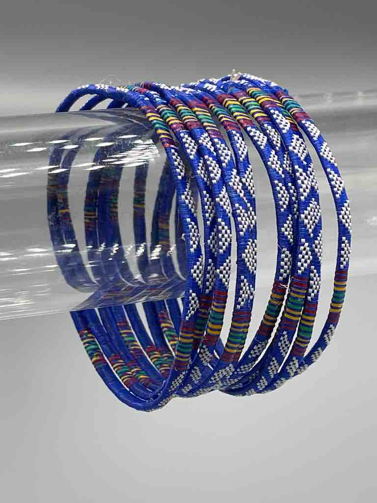 Wide Finest Design Recycled Plastic Bracelet - Blue