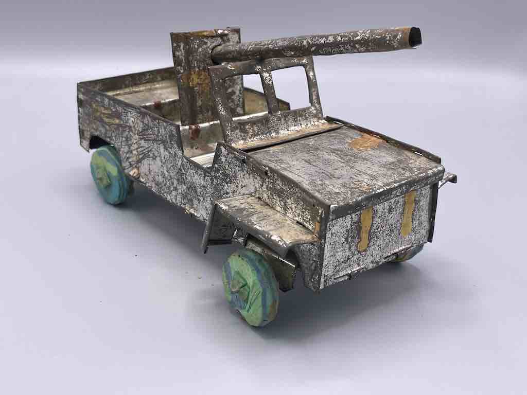 African Recycled Metal Can Toy Jeep Rocket Launcher - Burkina Faso