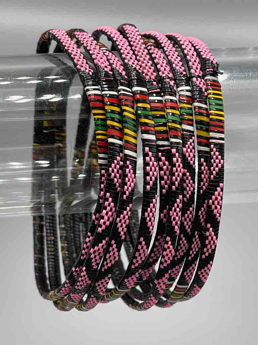 Wide Finest Design Recycled Plastic Bracelet - Pink