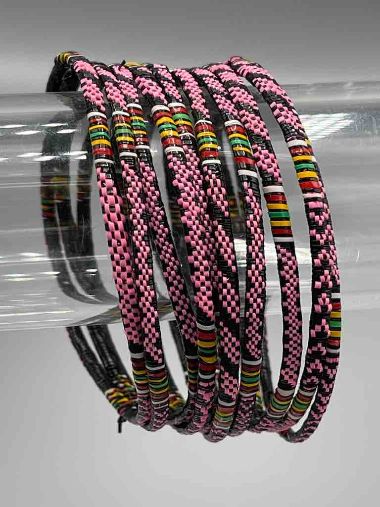 Wide Finest Design Recycled Plastic Bracelet - Pink