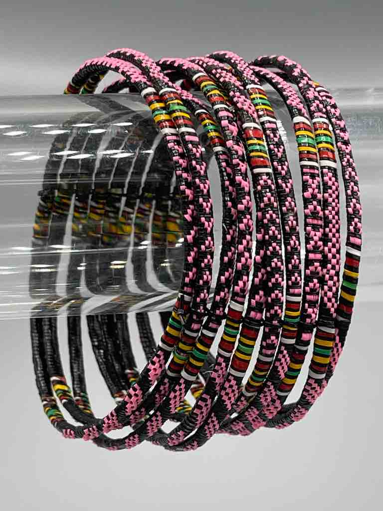 Wide Finest Design Recycled Plastic Bracelet - Pink