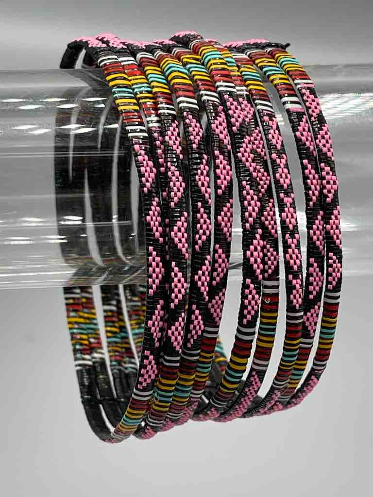 Wide Finest Design Recycled Plastic Bracelet - Pink